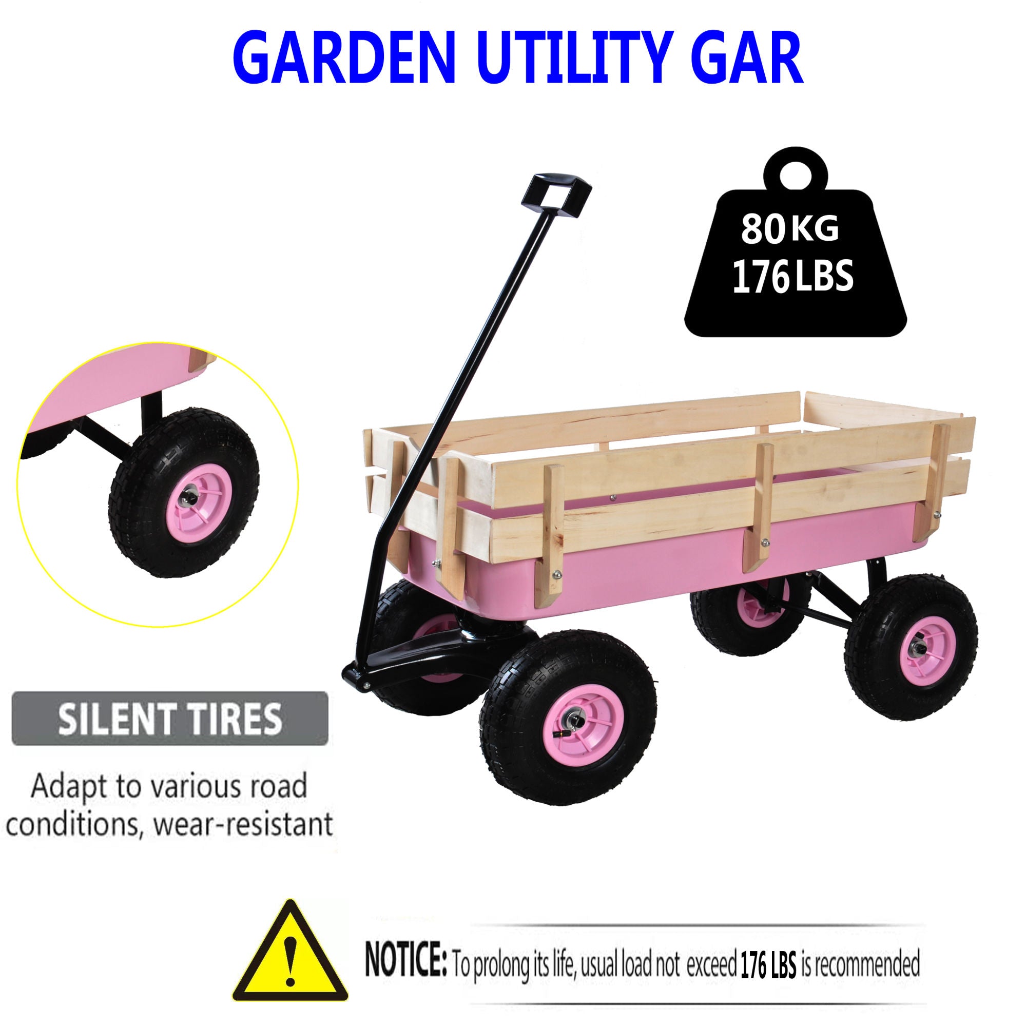 Adventure Wagon: All-Steel, Air-Tire, Wooden-Sided Fun for Kids and Yard Work!