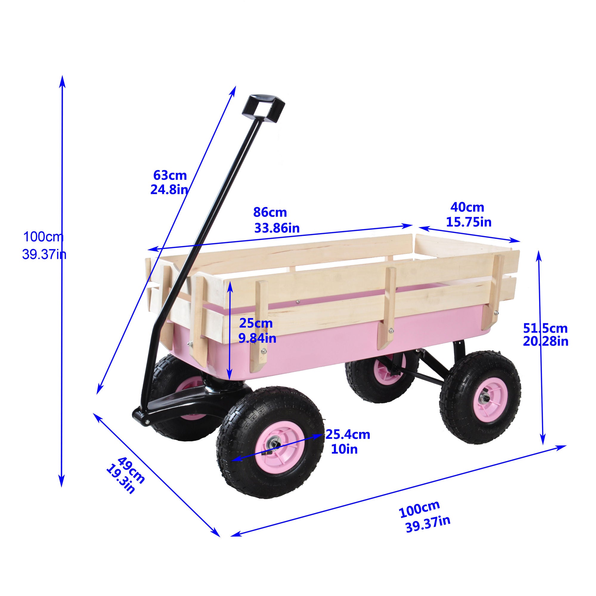 Adventure Wagon: All-Steel, Air-Tire, Wooden-Sided Fun for Kids and Yard Work!