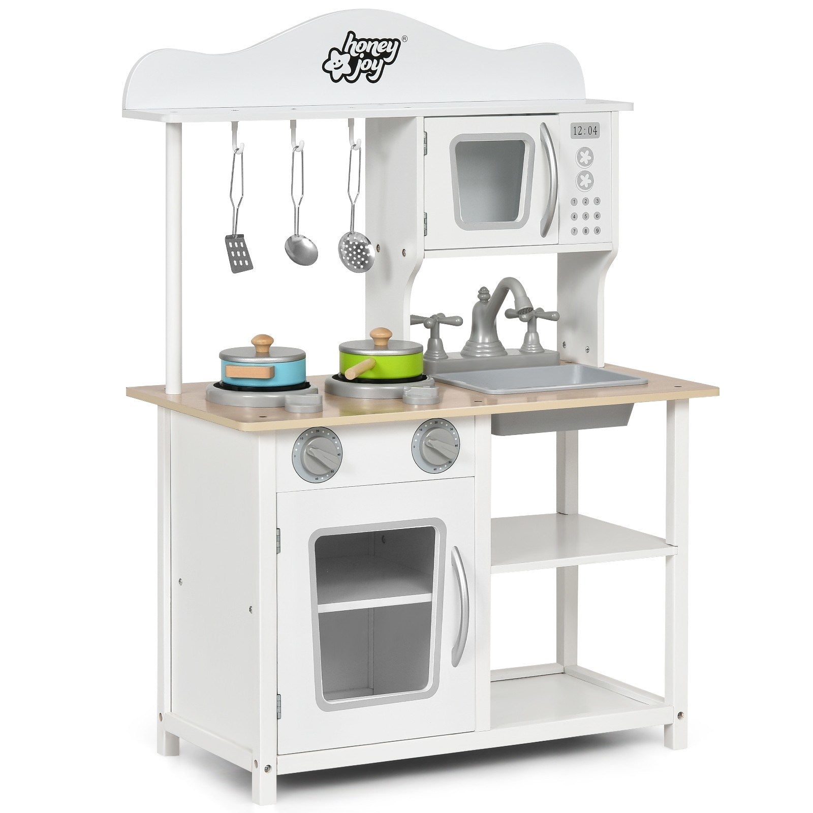 Immerse Your Child in Creative Play with a Wooden Kitchen Set – Complete with Accessories and Sink!