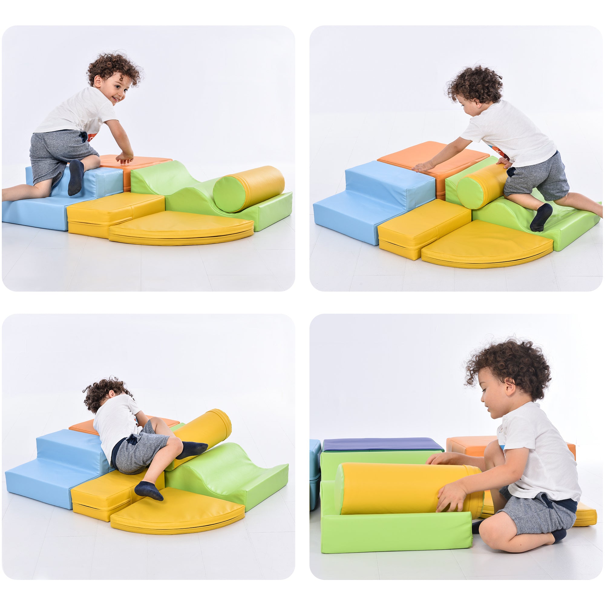 Soft Climb and Crawl Foam Playset 6 in 1, Soft Play Equipment Climb and Crawl Playground for Kids, Kids Crawling and Climbing Indoor Active Play Structure